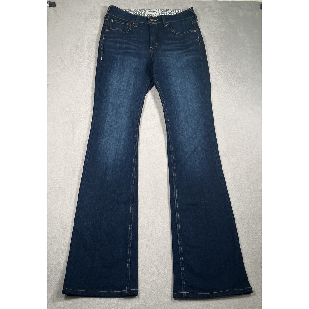 Ariat REAL High Rise Boot Cut Jeans Womens 29XL Blue Dark Wash Stretch Denim